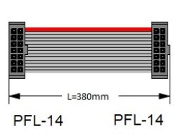 Propojovací plochý kabel: SM C01 RC5B-2.54-14 2 B-28AWG-E-380mm-Gr - Schmid-M: Propojovac ploch kabel: SM C01 RC5B-2.54-14 2 B-28AWG-E-380mm-Gr; Sestava plochho kabelu 14 il  28AWG RM 2,54 mm; 2x konektor PFL14 ed Typ: E; dlka kabelu L: 380mm